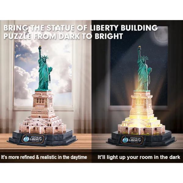3D Puzzle “Statuia Libertății” cu iluminare LED, 79 elemente