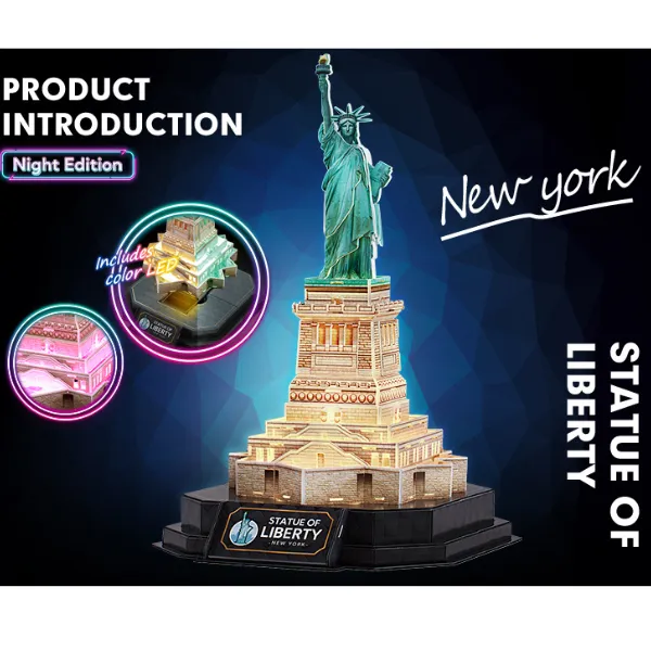 3D Puzzle “Statuia Libertății” cu iluminare LED, 79 elemente