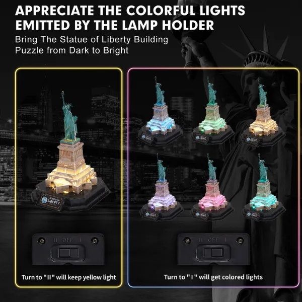 3D Puzzle “Statuia Libertății” cu iluminare LED, 79 elemente