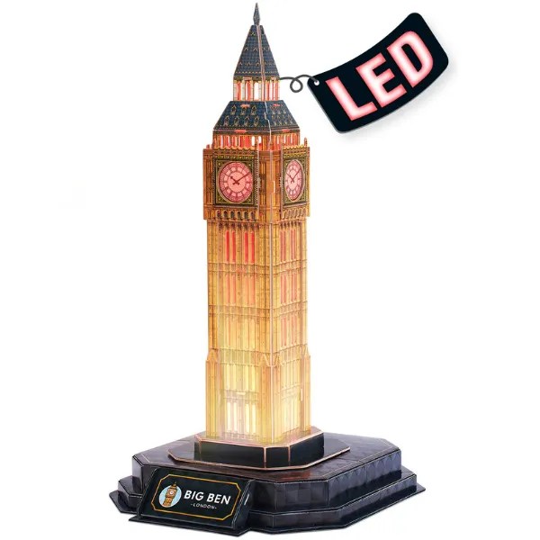 3D Puzzle “Big Ben” cu iluminare LED, 32 elemente