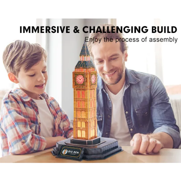 3D Puzzle “Big Ben” cu iluminare LED, 32 elemente