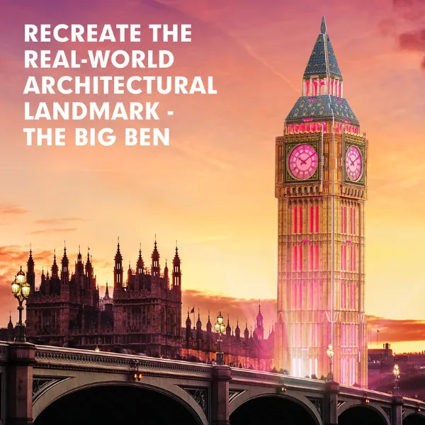 3D Puzzle “Big Ben” cu iluminare LED, 32 elemente