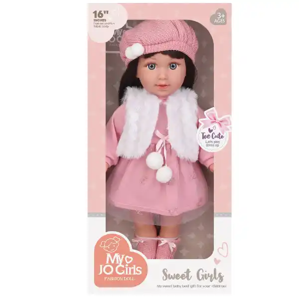 Кукла в розовом платье, 42 см