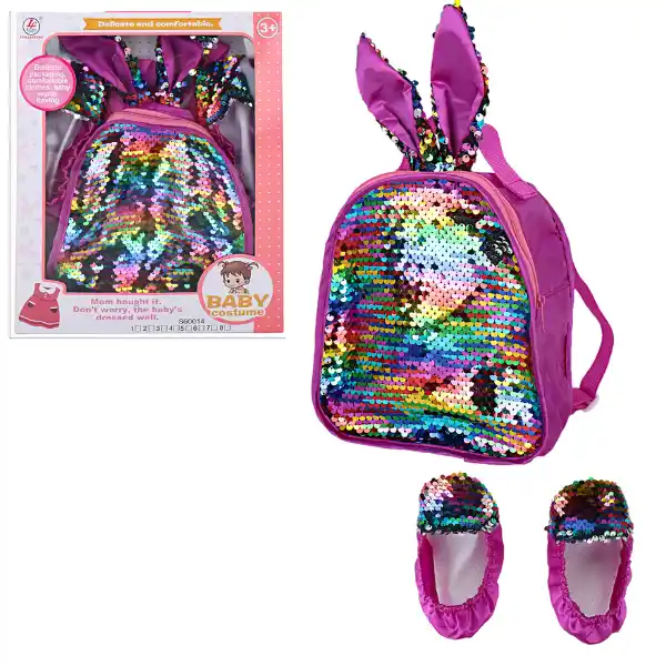 Rucsac și balerini cu paiete