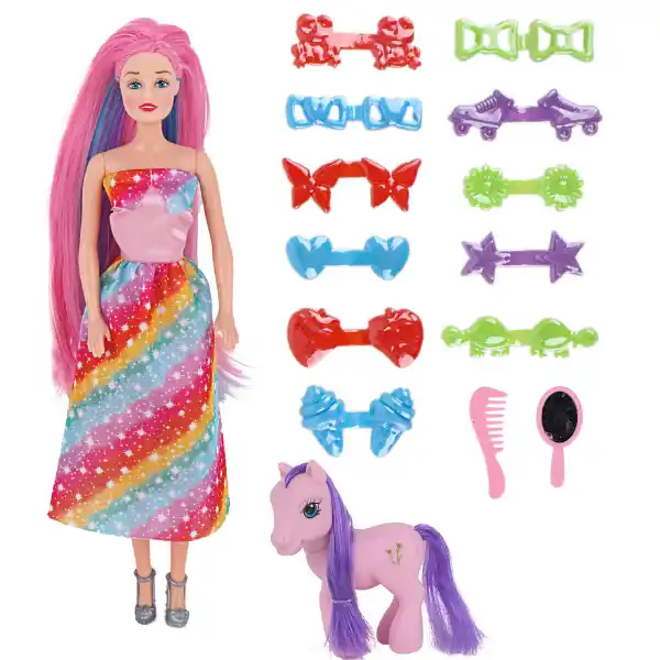 Păpușa cu accesorii pentru păr, 29 cm