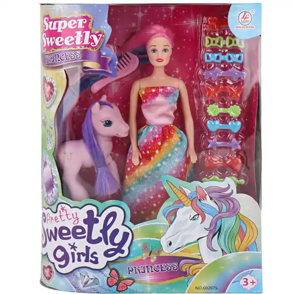 Păpușa cu accesorii pentru păr, 29 cm