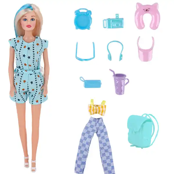 Păpușa cu accesorii pentru călătorie, 29 cm