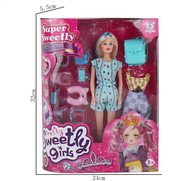 Păpușa cu accesorii pentru călătorie, 29 cm