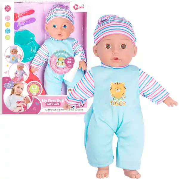 Игровой набор “Пупс в комбинезоне, с аксессуарами”, звук