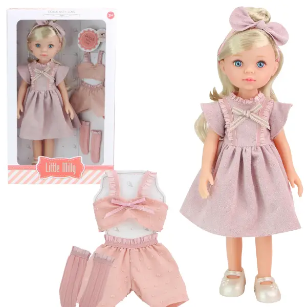 Păpușa „Mica Milly”, în rochie roz 33 cm