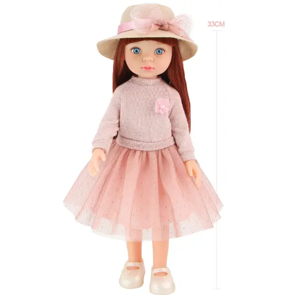 Păpușa „Mica Milly”, în rochie de toamnă, 33 cm