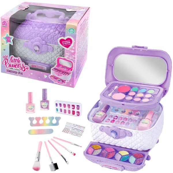 Geantă cosmetică cu set de machiaj și manichiură