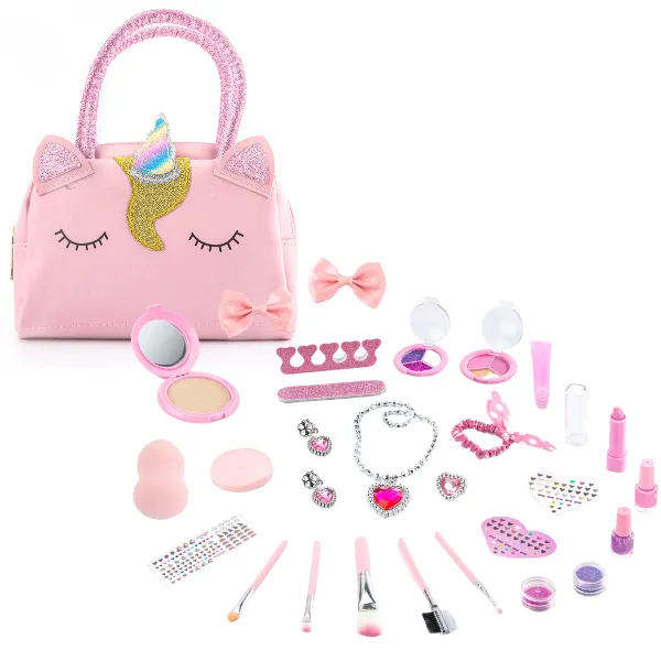 Geantă cu tortițe “Unicorn” cu produse cosmetice și accesorii
