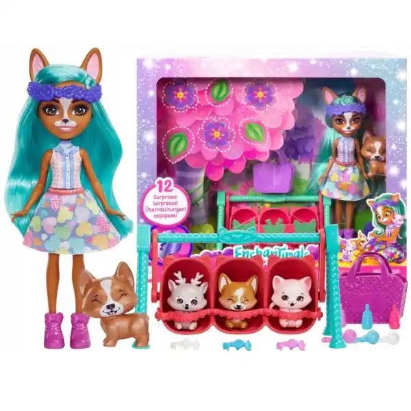 Enchantimals colecția Prietenii bebeluși „Corgi Krizia și Shuo”