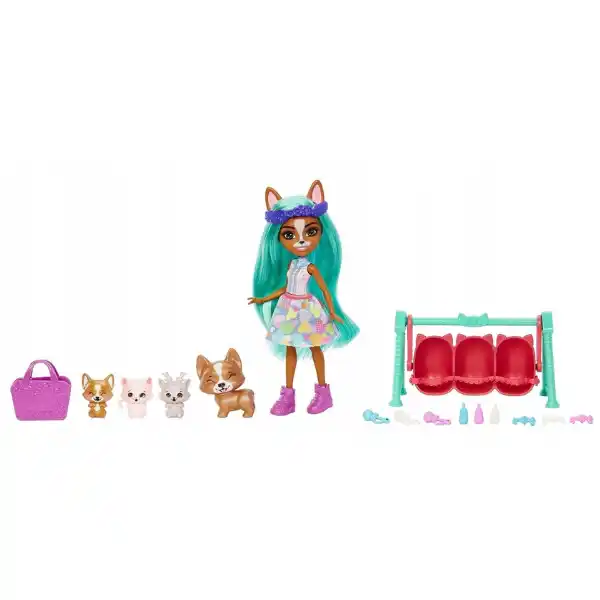 Enchantimals colecția Prietenii bebeluși „Corgi Krizia și Shuo”