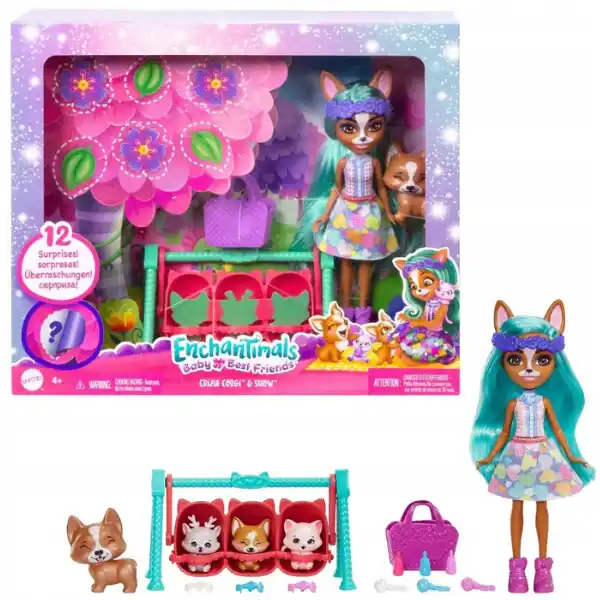 Enchantimals colecția Prietenii bebeluși „Corgi Krizia și Shuo”