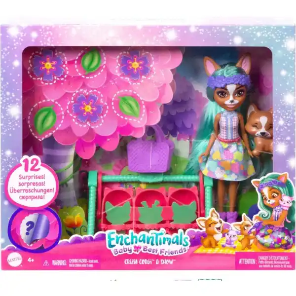 Enchantimals colecția Prietenii bebeluși „Corgi Krizia și Shuo”
