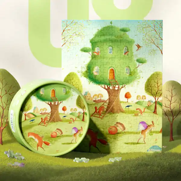 Puzzle „Vecini ocupați”, serie de buzunar, 216 elem.