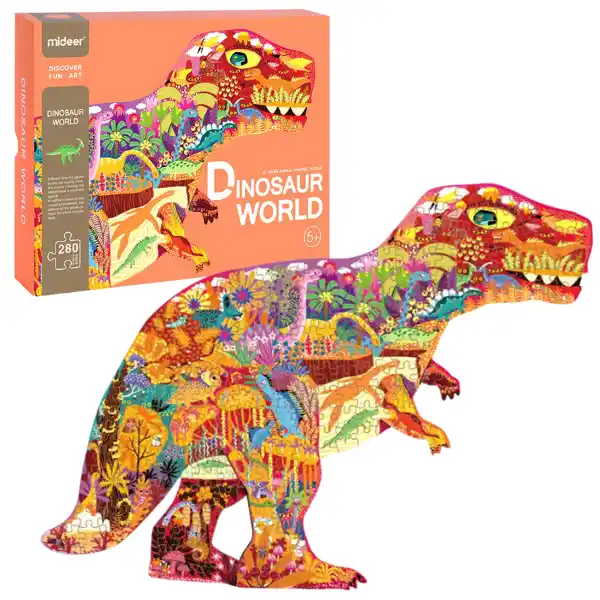 Puzzle cu formă neobișnuită „Lumea dinozaurilor”, 280 elem.
