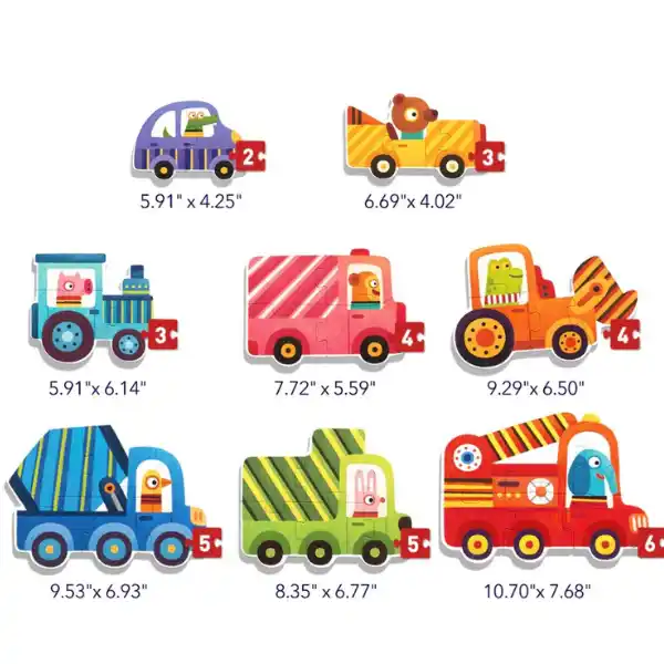 Seria de puzzle-uri „Transport”, 8 în 1, nivelul 1