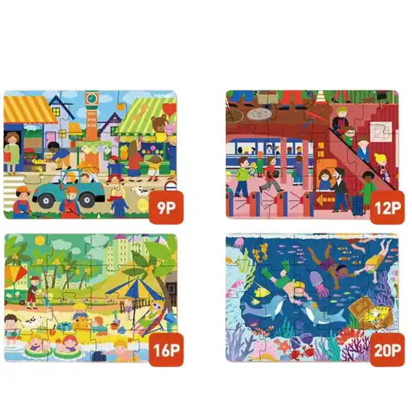 Серия пазлов “Сцены из жизни” 4 в 1, уровень 2