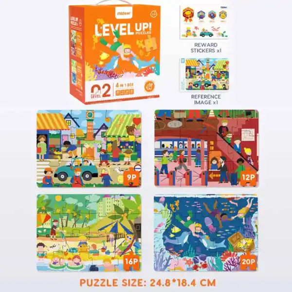 Серия пазлов “Сцены из жизни” 4 в 1, уровень 2