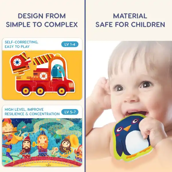 Серия пазлов “Мама и малыш” 4 в 1, уровень 2