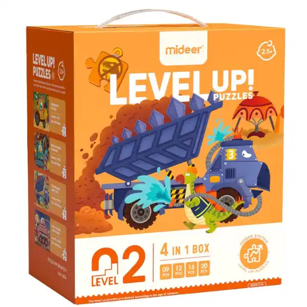 Seria de puzzle-uri „Proiectele dinozaurilor”, 4 în 1, nivelul 2