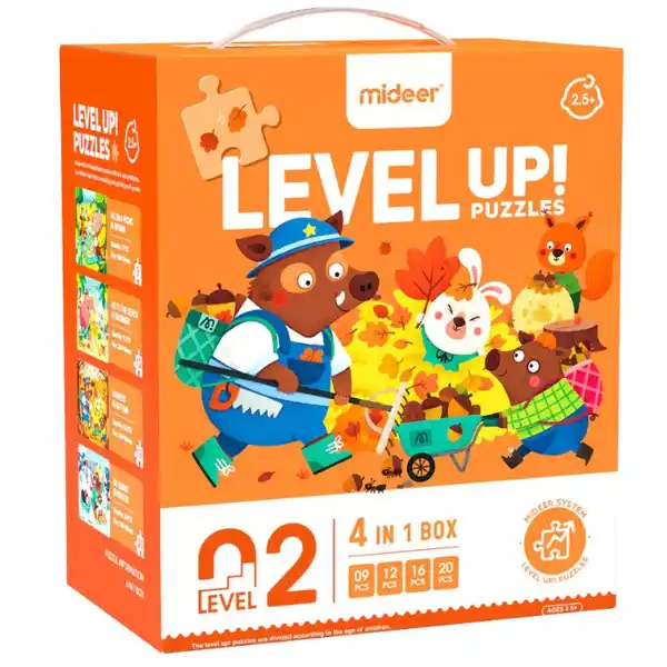 Seria de puzzle-uri „Anotimpurile pădurii”, 4 în 1, nivelul 2