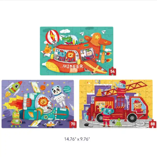 Seria de puzzle-uri „Transport”, 3 în 1, nivelul 4