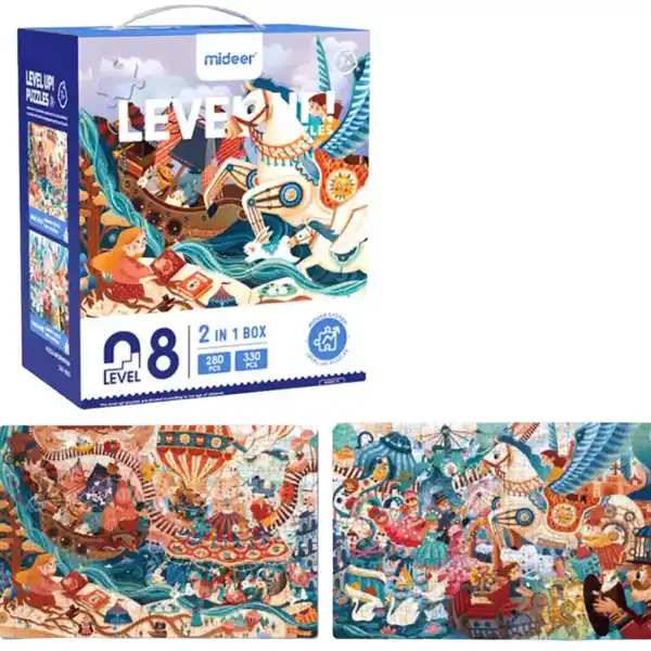 Серия пазлов “Волшебная книга и сказка” 2 в 1, уровень 8