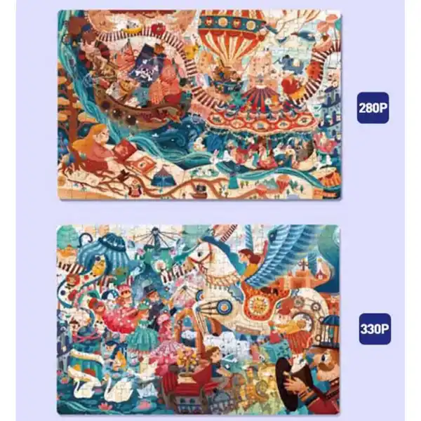 Серия пазлов “Волшебная книга и сказка” 2 в 1, уровень 8