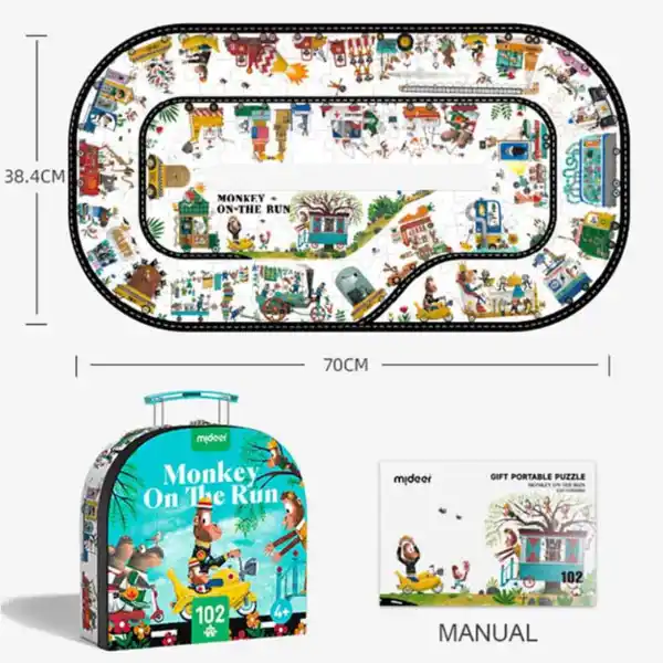 Puzzle în valiză „Maratonul maimuței”, 102 elem.