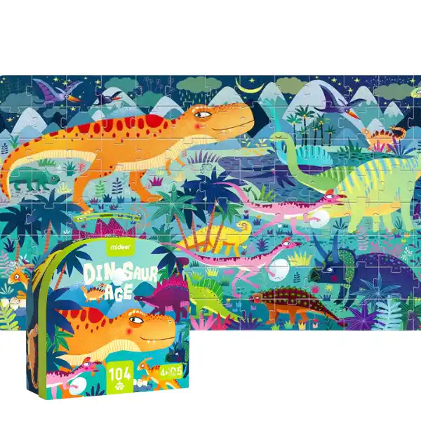 Puzzle în valiză „Era dinozaurilor”, 104 elem.