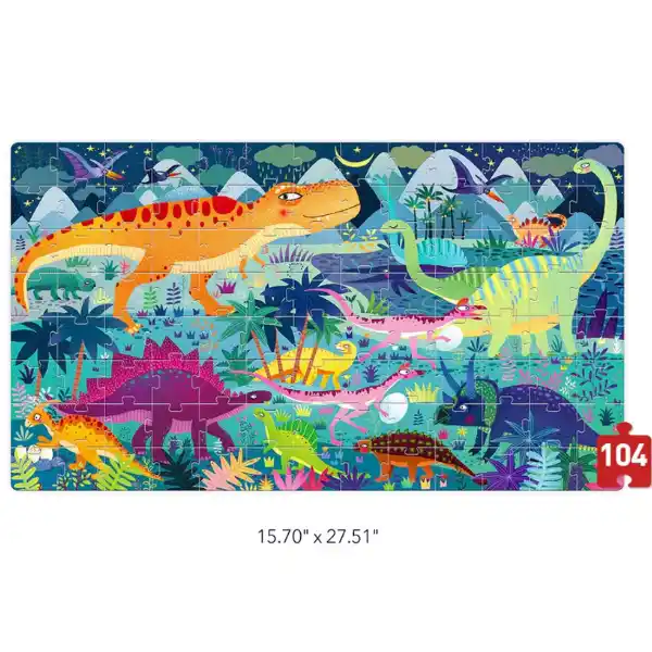 Puzzle în valiză „Era dinozaurilor”, 104 elem.