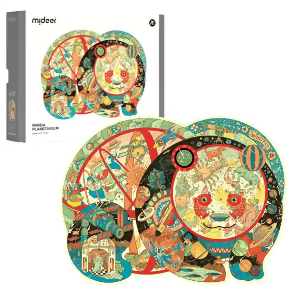 Puzzle cu detalii neobișnuite „Panda Planetariu”, 330 elem.