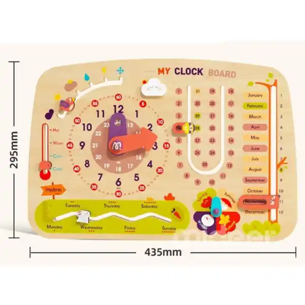 Бизиборд  8 в 1 “Календарь с часами”