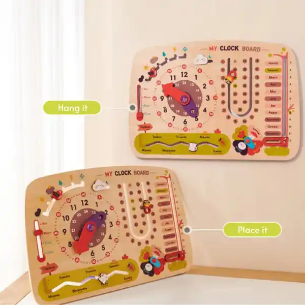 Бизиборд  8 в 1 “Календарь с часами”