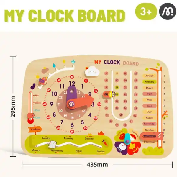 Бизиборд  8 в 1 “Календарь с часами”