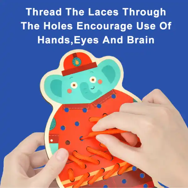 Детская игра-шнуровка “Животные”, 8 частей