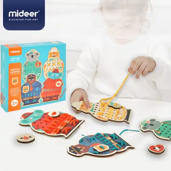 Детская игра-шнуровка “Животные”, 8 частей