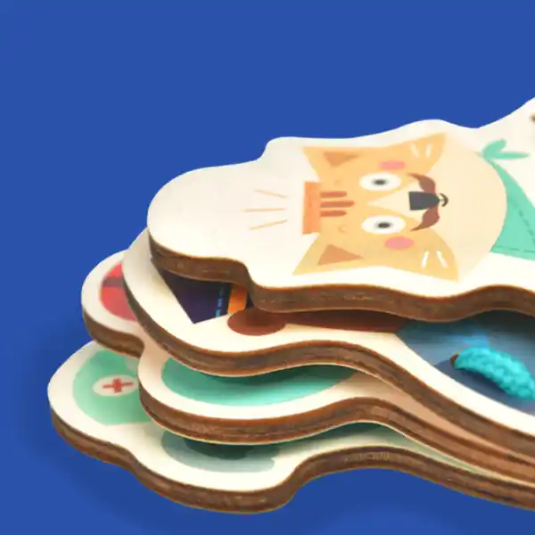 Детская игра-шнуровка “Животные”, 8 частей