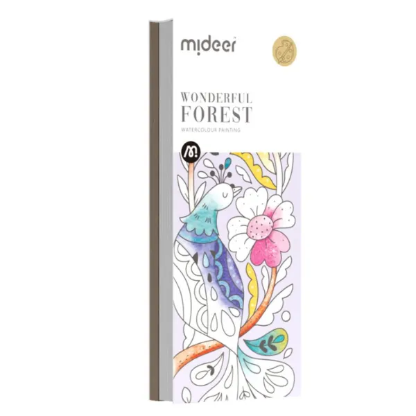 Cartea de colorat cu acuarele inclusă „Pădure minunată”