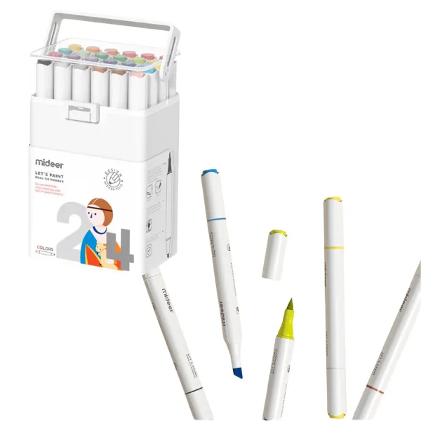 Set markere pentru schiță cu 2 capete, 24 culori