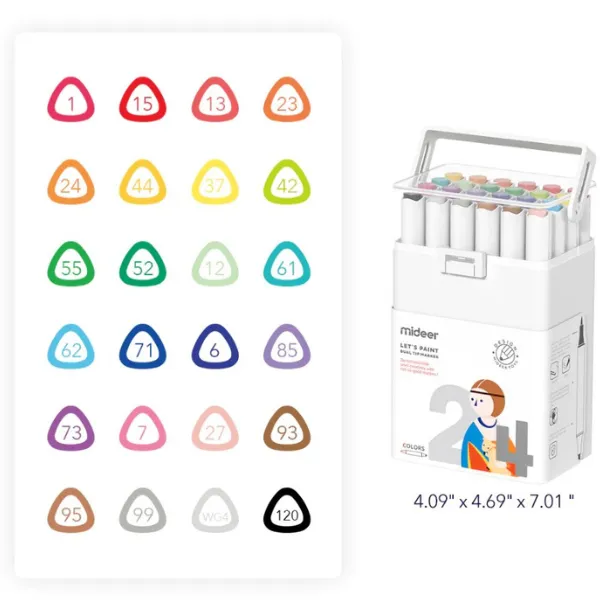 Set markere pentru schiță cu 2 capete, 24 culori