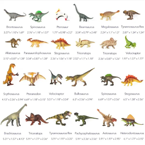 Set de joacă cu figurine de dinozauri, 24 buc.