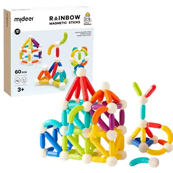Магнитный конструктор “Радужные цилиндры”, 60 шт.