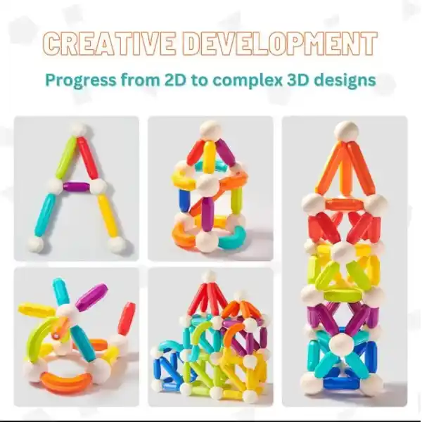 Магнитный конструктор “Радужные цилиндры”, 60 шт.