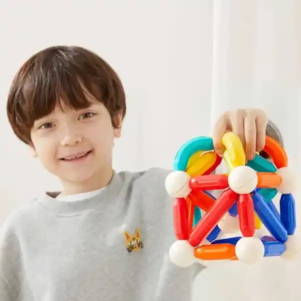 Магнитный конструктор “Радужные цилиндры”, 60 шт.