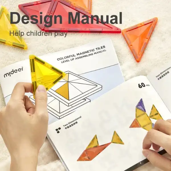 Set multicolor de construcție magnetic, 100 buc.